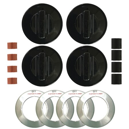 Range Kleen Knob Kit Gas Black 4Pk 8214